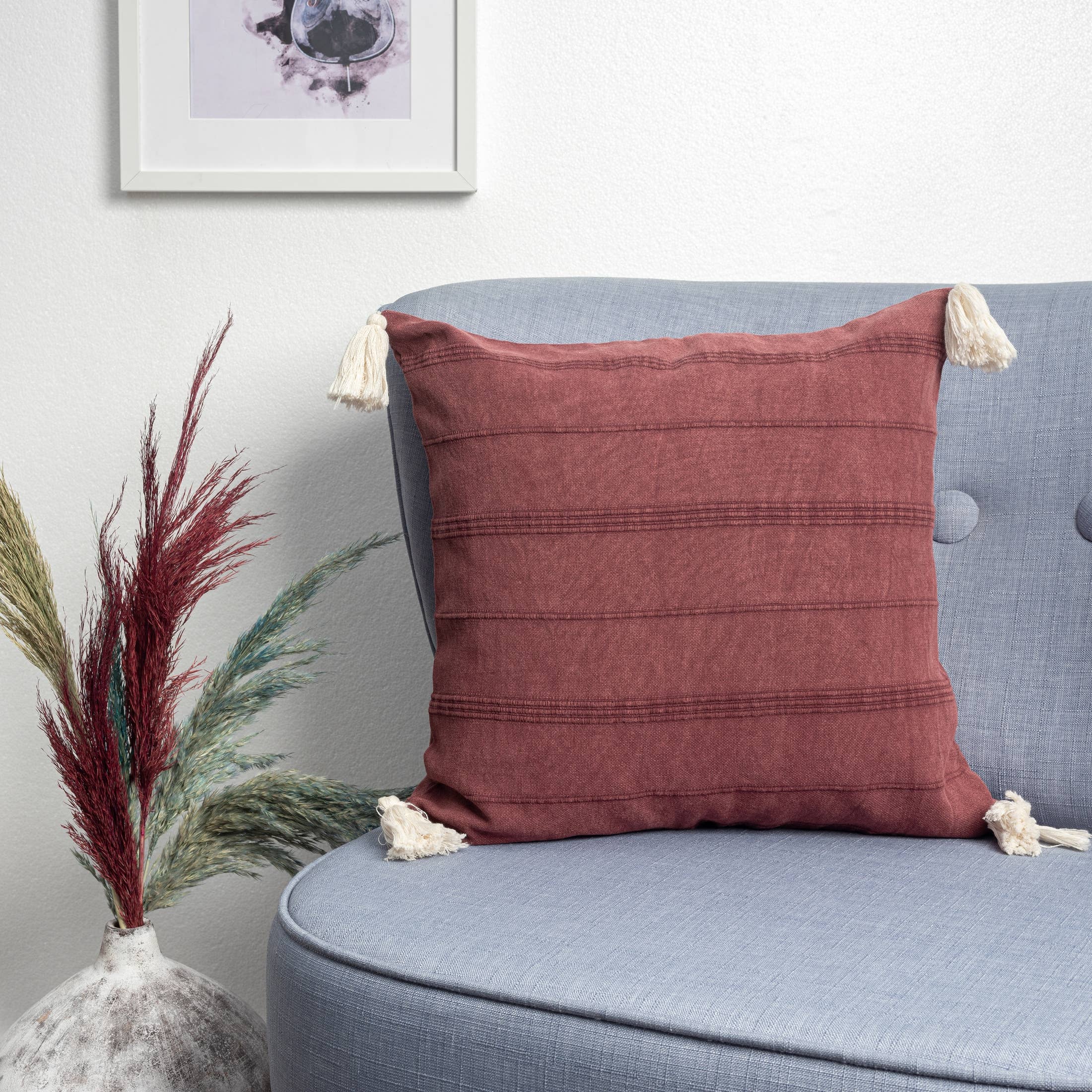 LR Home - Wholesale Throw/Decorative Pillow - Starlin Subtle Striped Organic Turkish Cotton Throw Pillow8