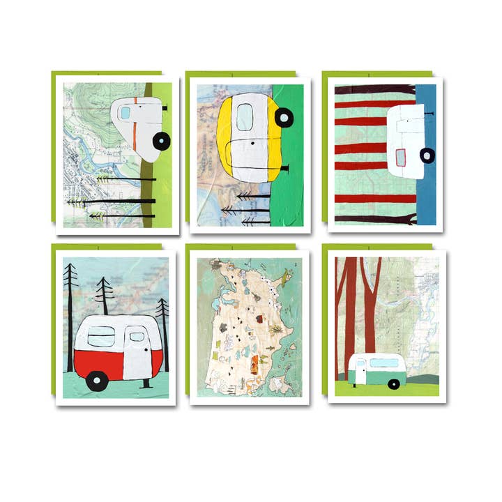 Camper Card Set for wholesale by Rachel Austin
