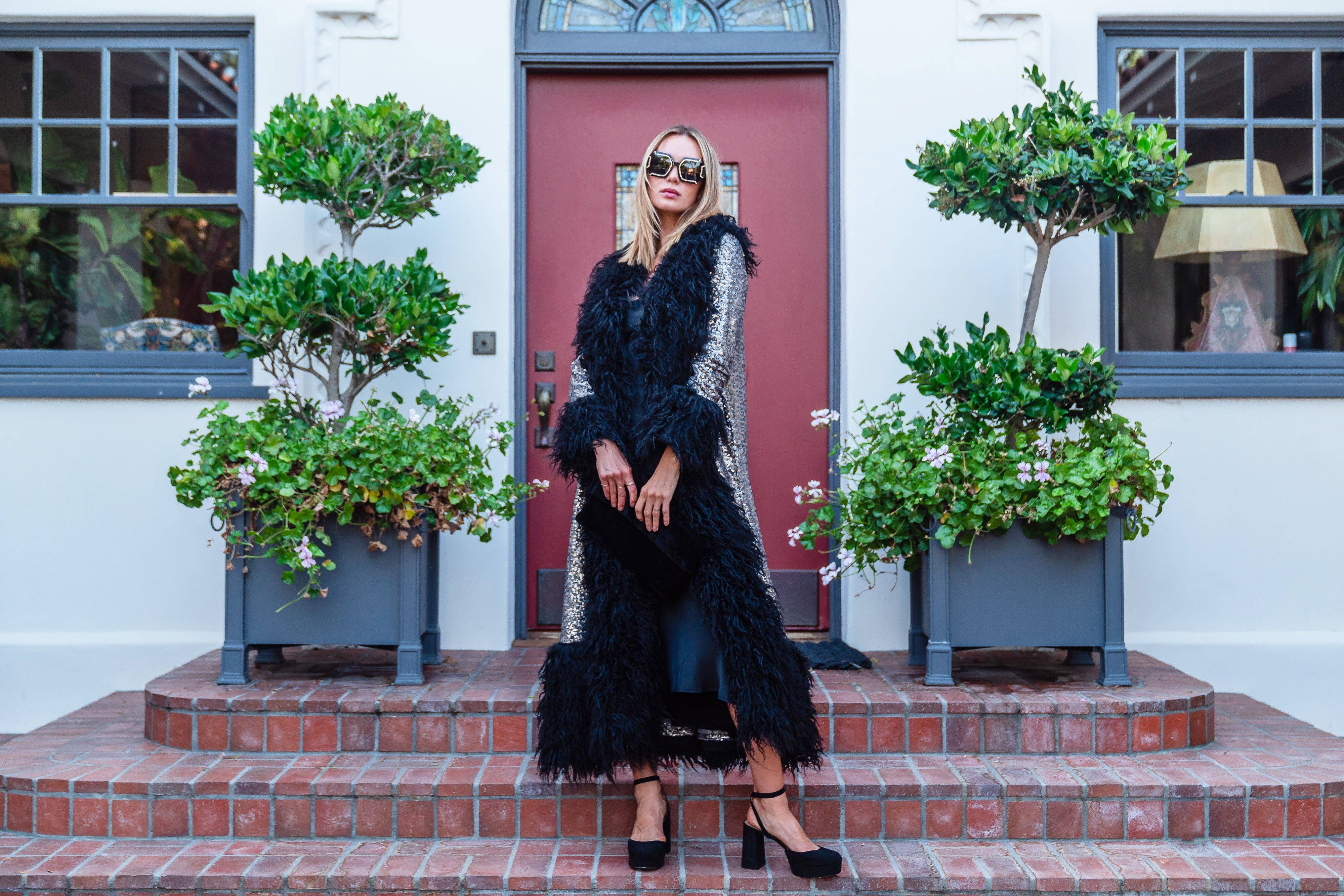 Jennafer Grace - Wholesale Jacket - Women's - Penny Deluxe Buxom Gunmetal Faux Fur Jacket2