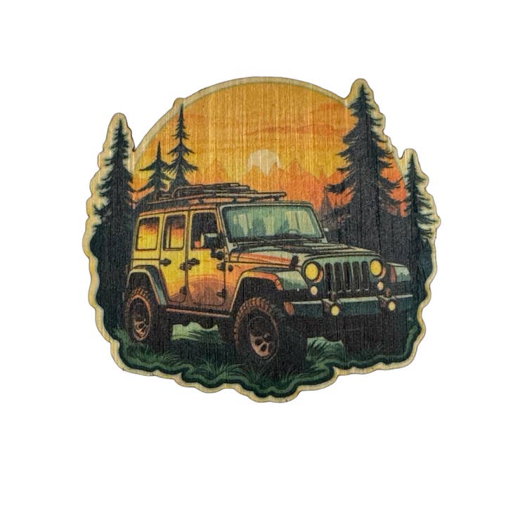 Randonnée en Jeep pour la vente par Bamboo Wood Stickers