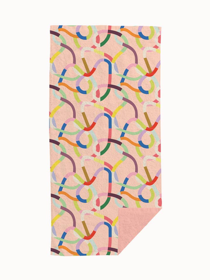 Toalha de Praia de Algodão - Ondas Coloridas por atacado de chic.mic