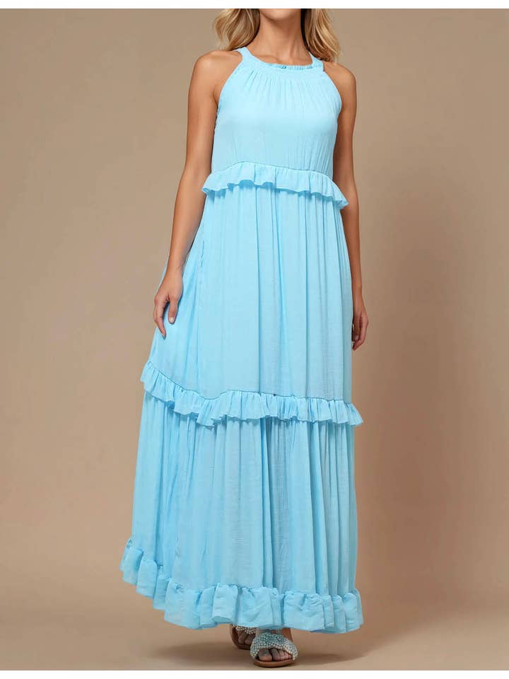 Sweetkama - Wholesale Jurk - Dames - Bohemia dagelijkse maxi-jurk met ronde hals voor dames SKD2311911