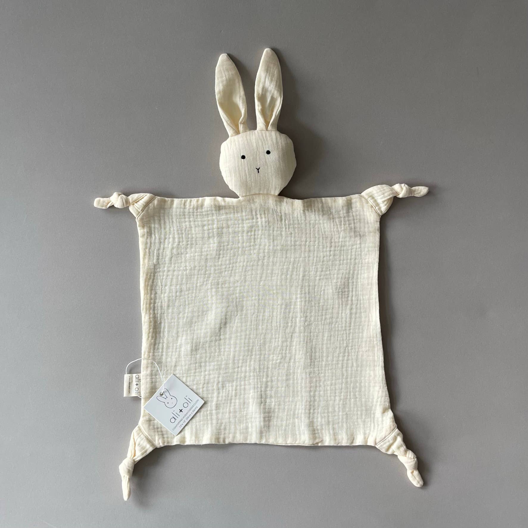 Ali+Oli - Wholesale Security/Cuddle Blanket - Baby - Cuddle Security Blanket Soft Muslin Cotton - Bunny (Natural)6