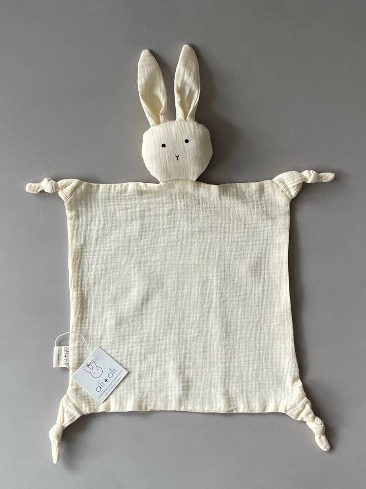 Ali+Oli - Wholesale Security/Cuddle Blanket - Baby - Cuddle Security Blanket Soft Muslin Cotton - Bunny (Natural)6