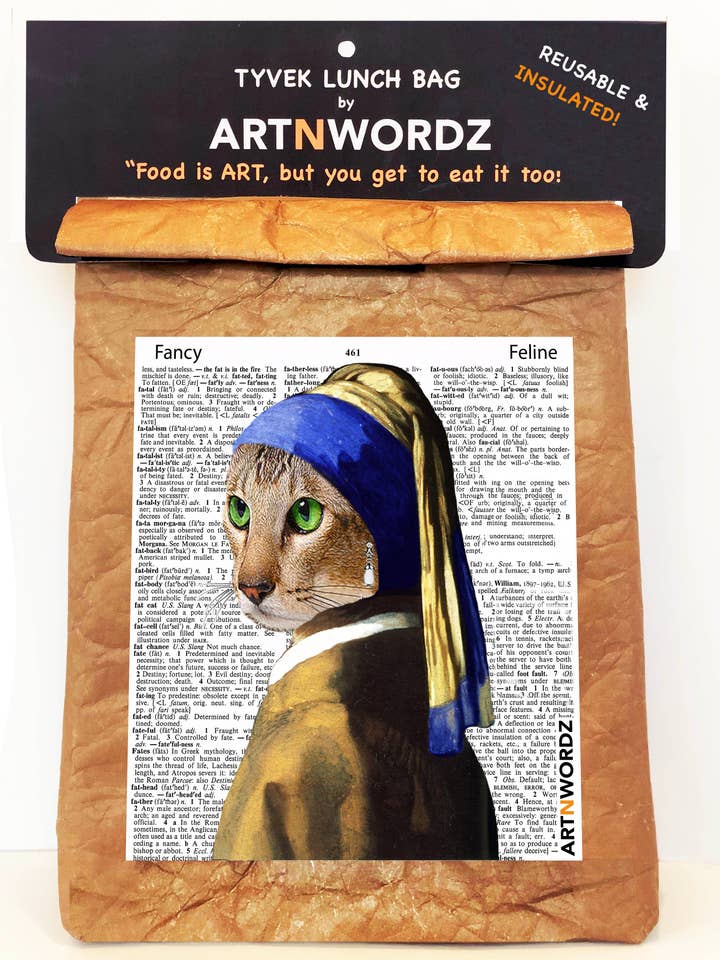 BLUE CAT LUNCH BAG for wholesale by ARTNWORDZ LLC