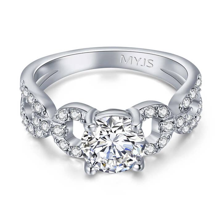 Regal Royalty Statement Ring Rhodium Plated|1-1202-RCLR for wholesale by My Jewellery Story