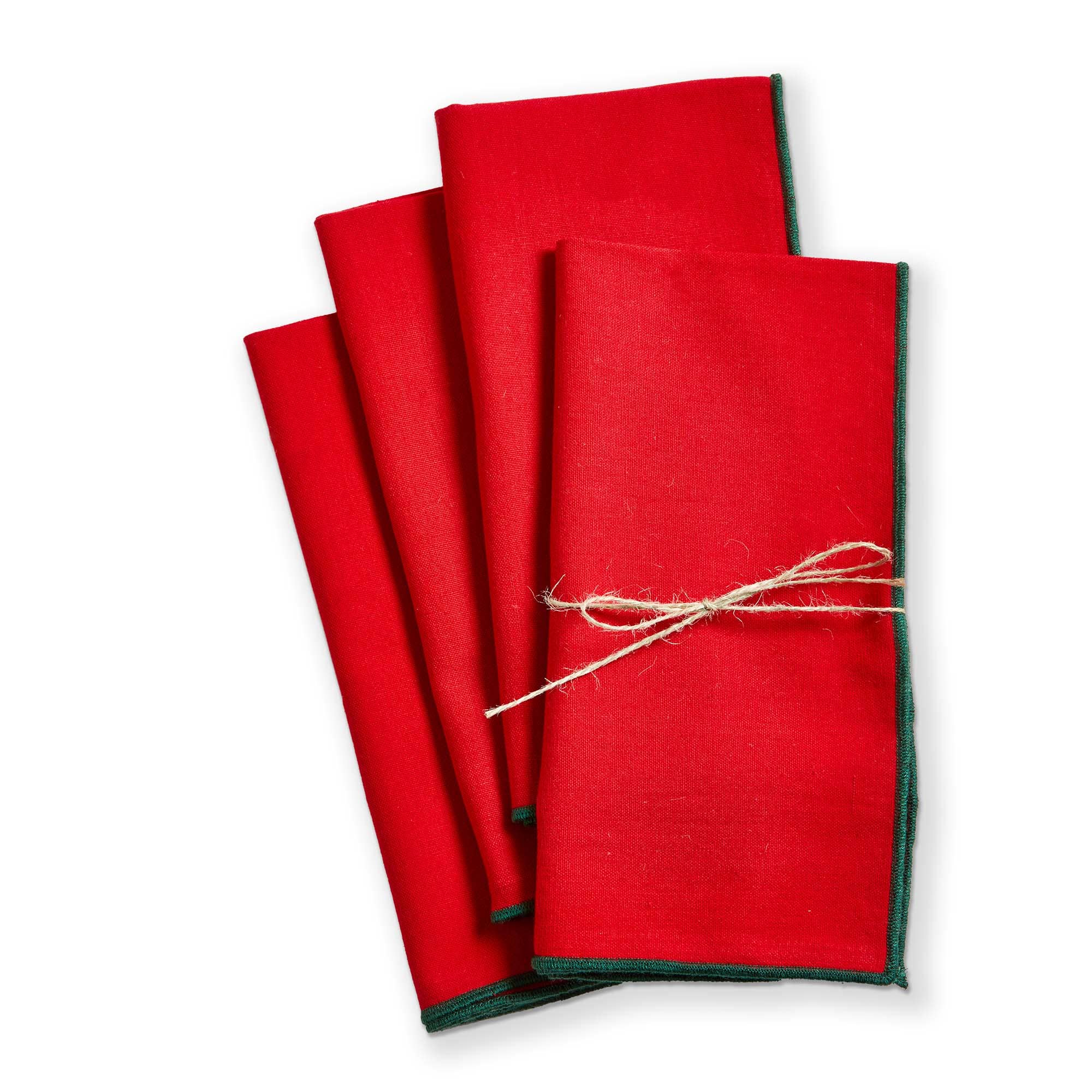 tag - Wholesale Dinner & Cloth Napkin - Color Pop Napkin Set of 4 Red Cotton Christmas0