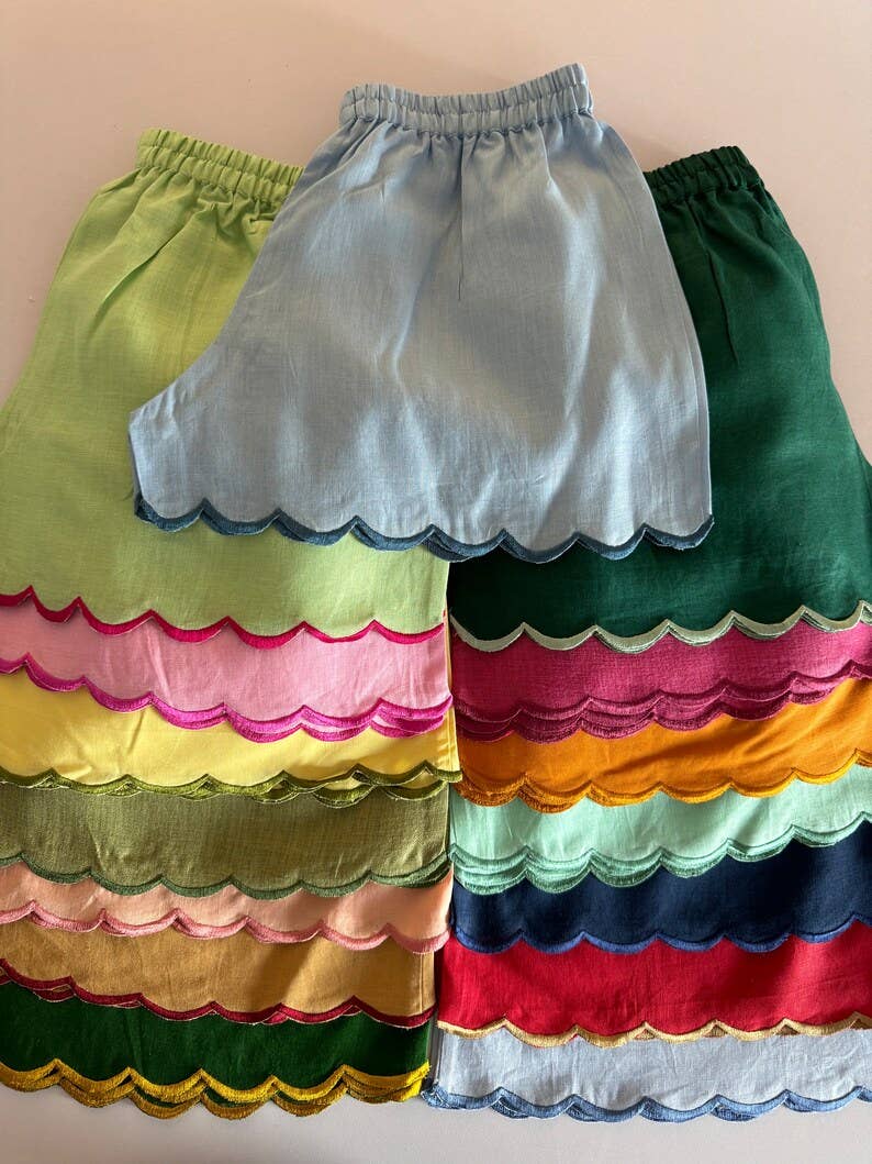 Fabricrush – wholesale Shorts – Women’s – Set of 2 Shorts, Mix and Match Color Linen Shorts Embroidery8