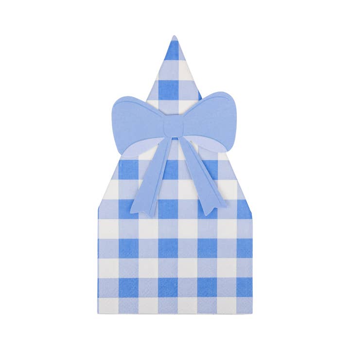 My Mind’s Eye - Wholesale Disposable Napkin - PLNP871 - Gingham Guest Napkin and Ring Set