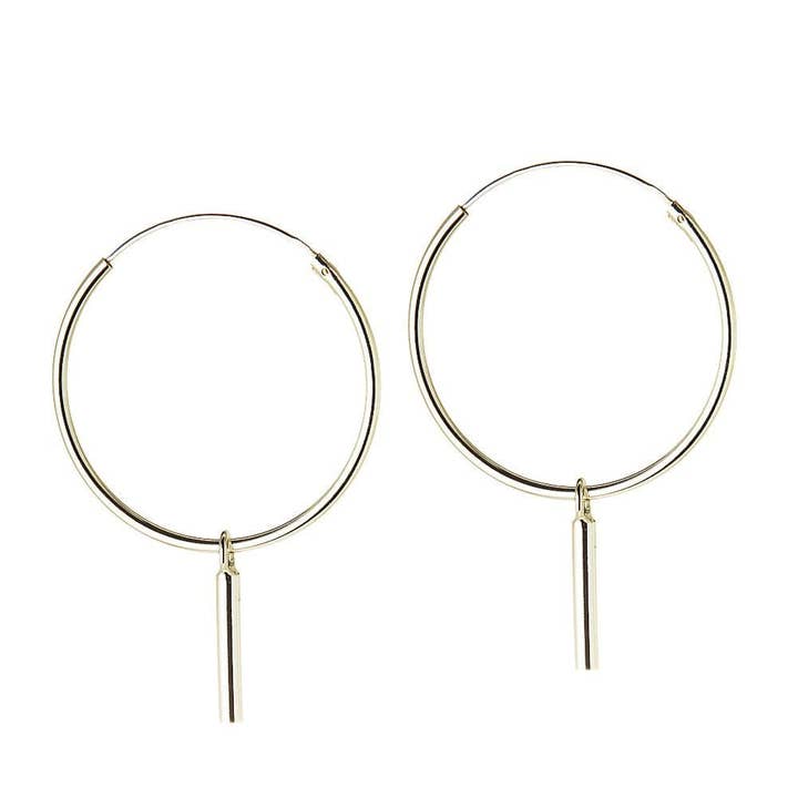 Orecchini a Cerchio in argento con asta lunga 22 MM per la vendita all'ingrosso da parte di Juulry