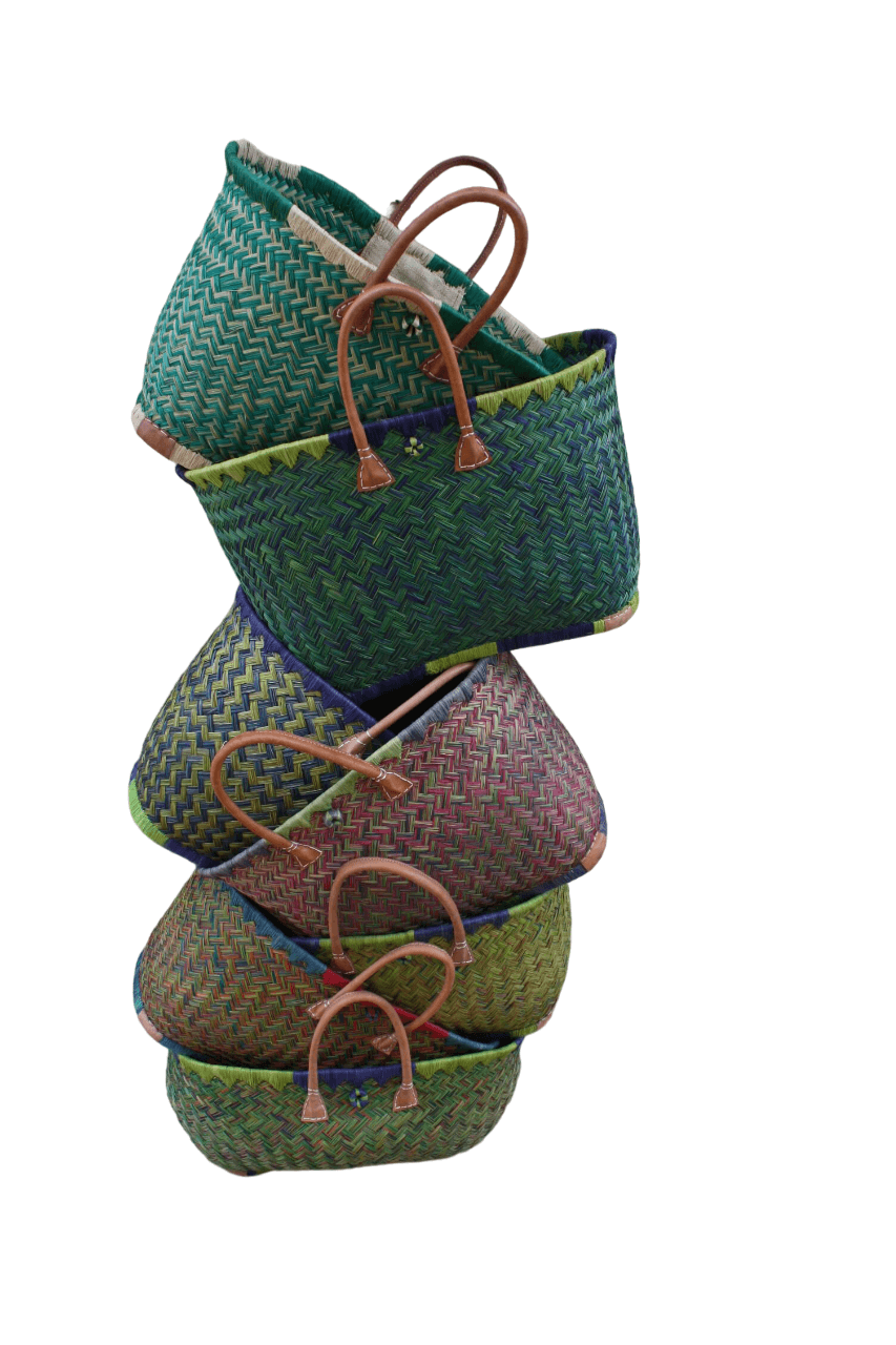 Boutique Huléti - Wholesale Beach Bag - LARGE Madagascar Basket - Solid - Shopping & Beach - Several colors to choose from: Blue, Green, Pink, Purple, Yellow, Orange, Orange, Natural...3