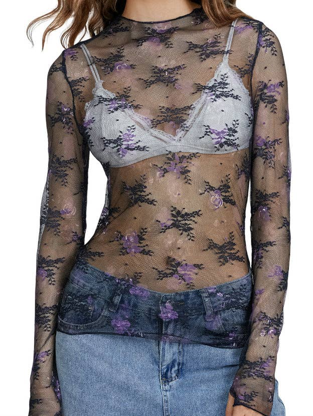 safistyle - Wholesale Blouse - Women's - Lace Mesh Base Top2