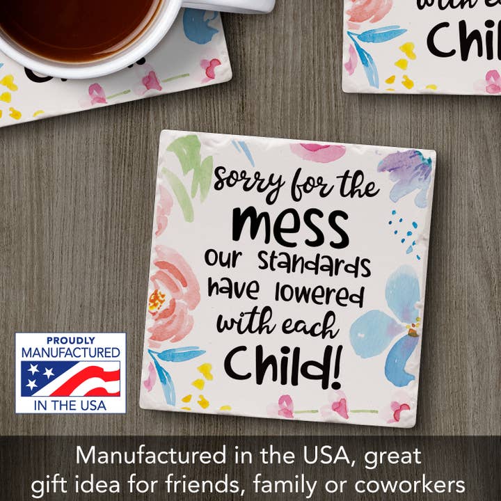 Conimar Promotions - Wholesale Coasters - "Sorry For The Mess" Single Tumbled Tile Coaster 4