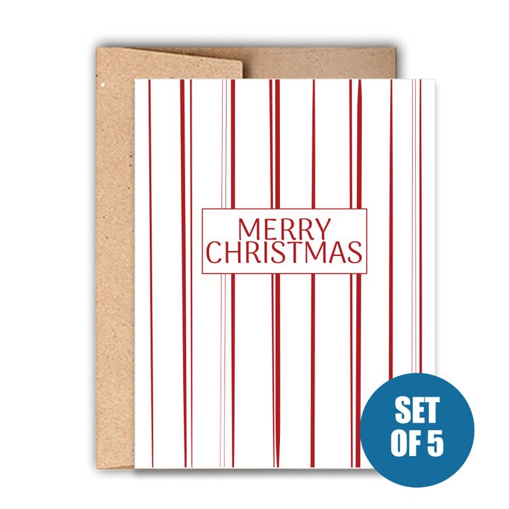 Merry Christmas Classic Letterpress-Karten, 5-teiliges Set für den Großhandel von Stack Paper Press