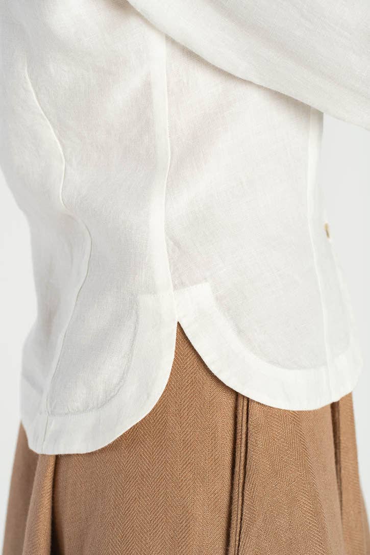 Son de Flor - Wholesale Button Down Shirt - Women's - Frida – Linen Shirt with Sharp Collar13