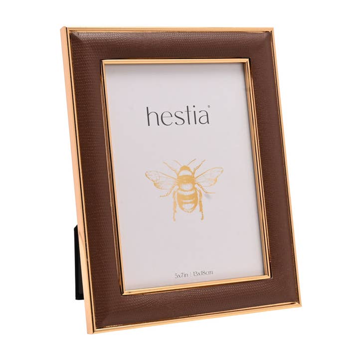 Hestia Gold Coloured Photo Frame 5" x 7" for wholesale by WIDDOP and Co.