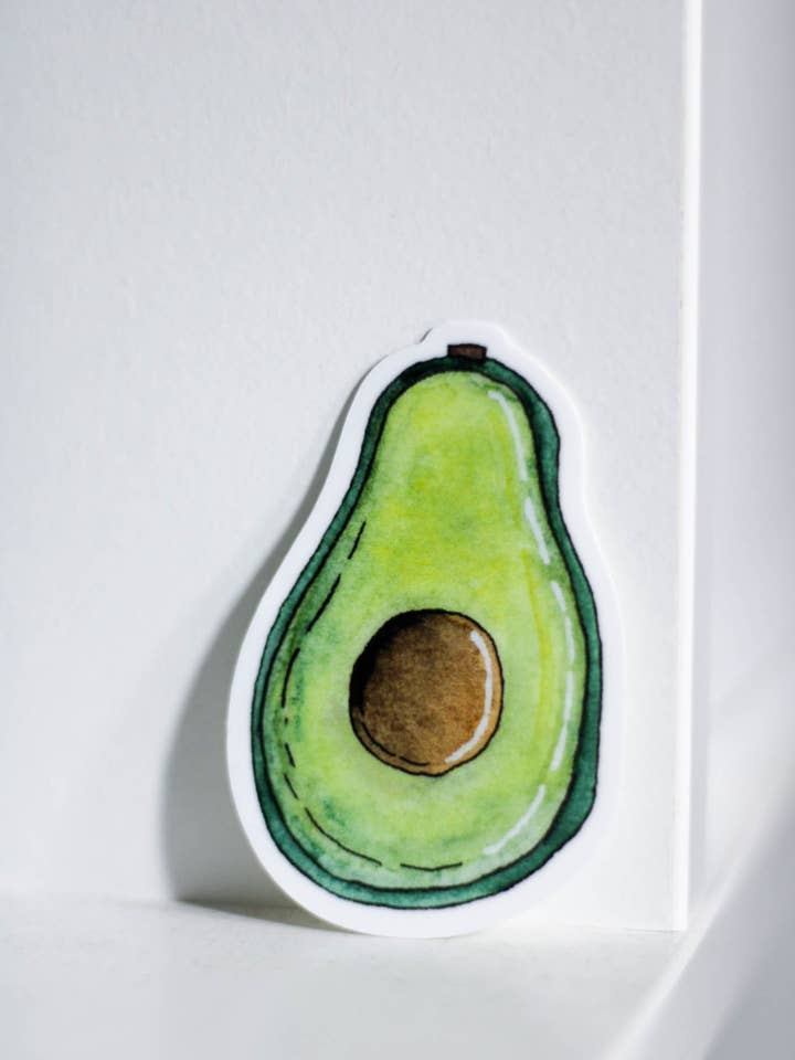 Avocado | Watercolor Sticker for wholesale by Scribbles and Doodlez