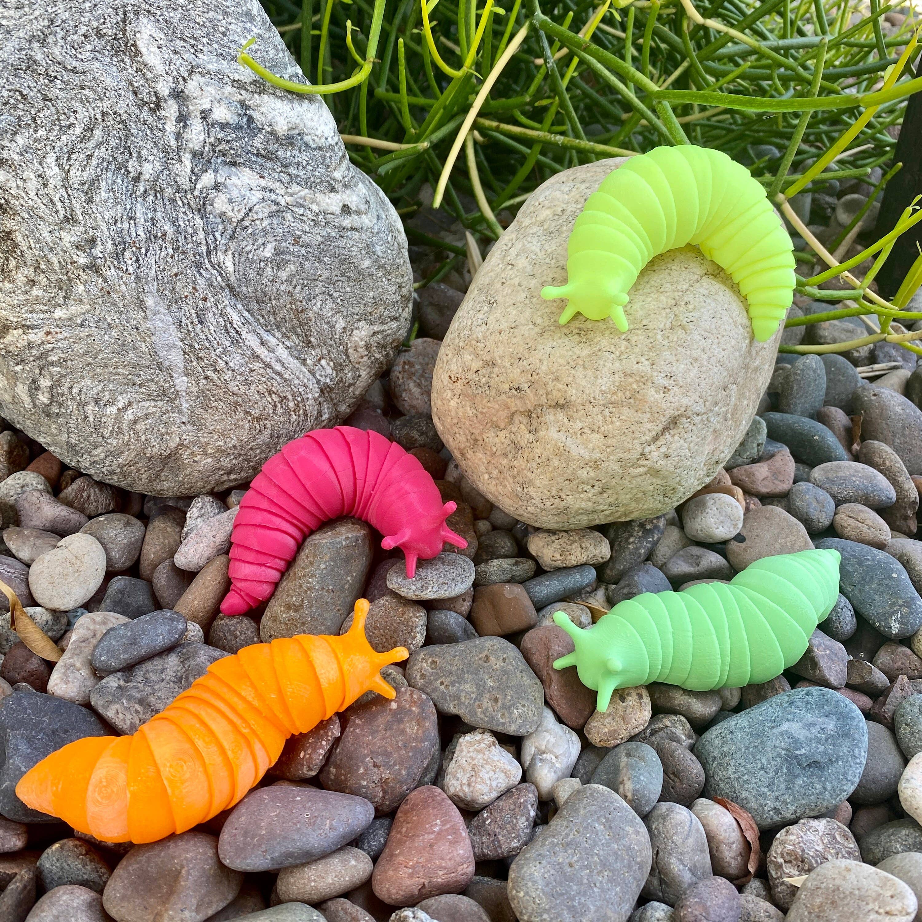 NumanPrints - Wholesale Fidget Toy - Kids - Articulated Slug 3D Printed Moveable fidget4