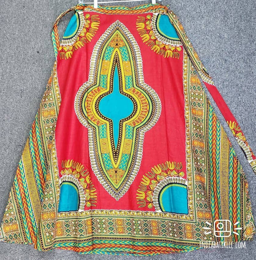 India Batik – Engroshandel Nederdel - Dame – #6006- Kvinder Lang Omslagsskørt- Dashiki Print11