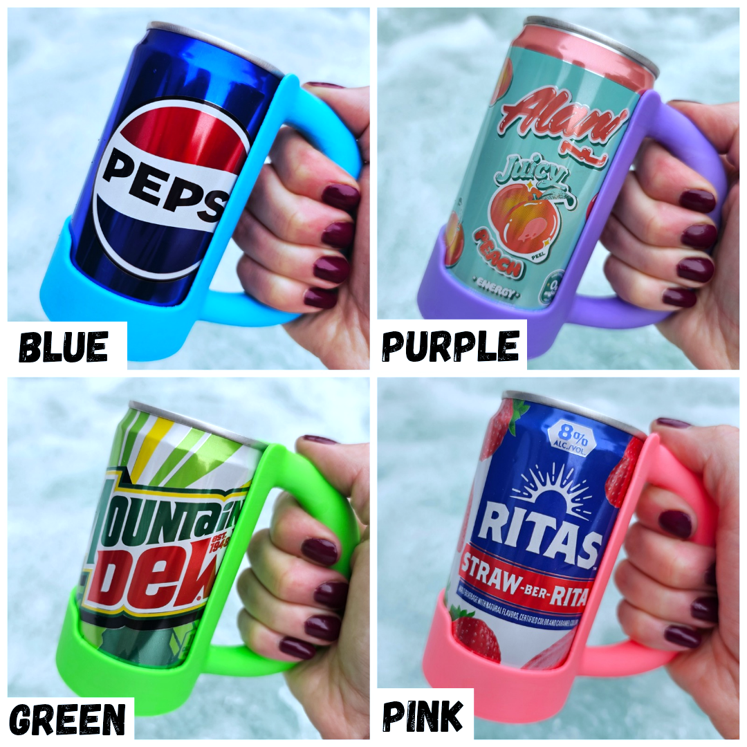 BD Lasers INC. - Wholesale Drink Huggers & Koozies - 7.5 & 8.4 oz MINI Can Holder, Mini Soda Pop Holder Handle2