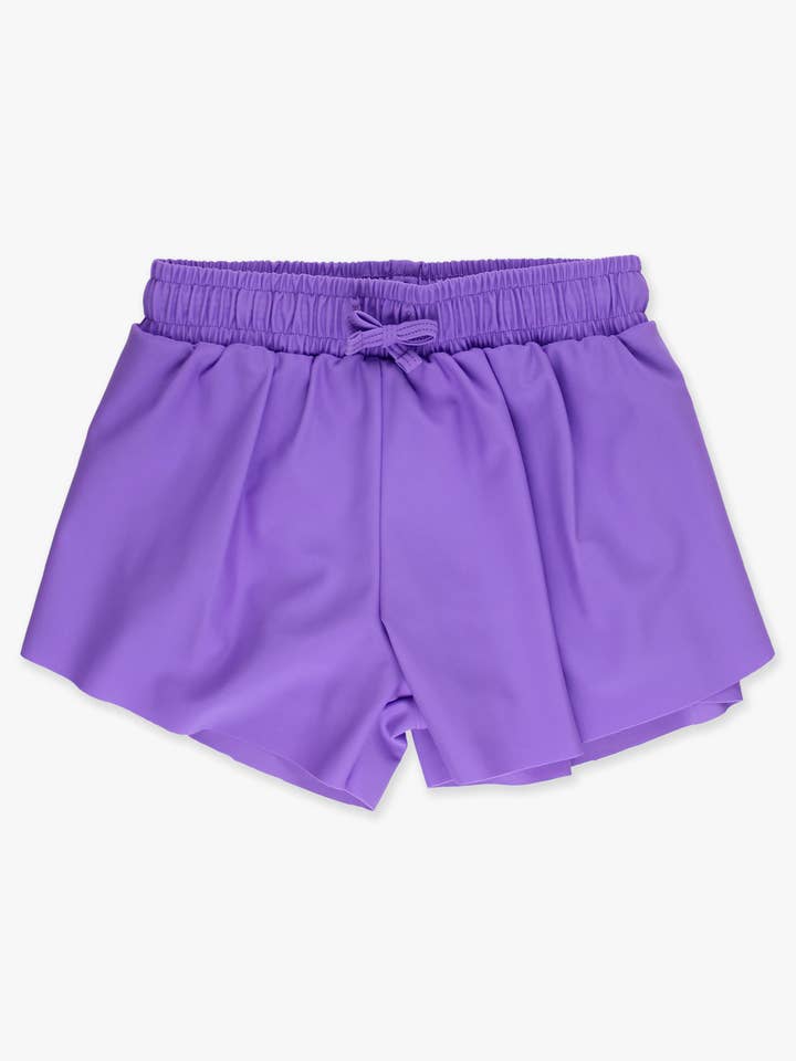Piger Neon Lilla Aktive Sommerfugle Shorts for engroshandel hos RuffleButts + RuggedButts