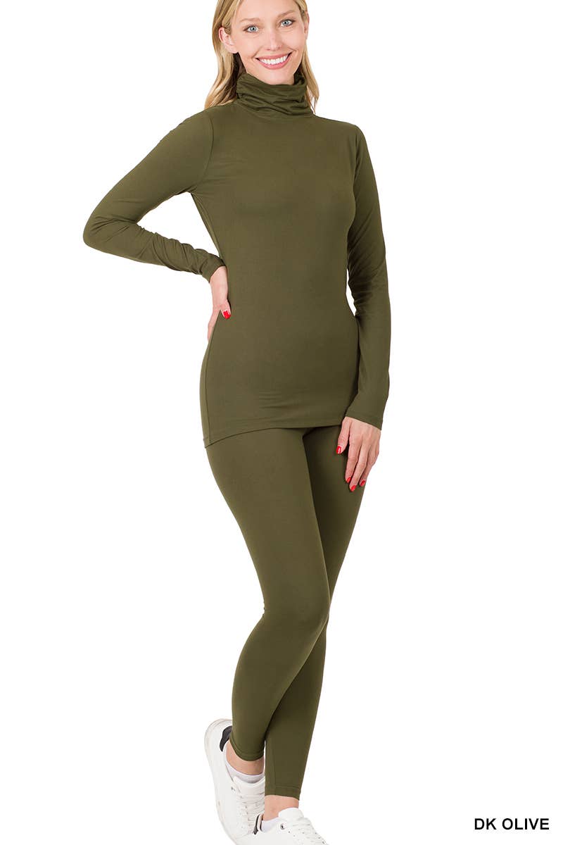 Vanilla Monkey – wholesale Lounge set – Women's – Brushed Dty Microfiber Mock Neck Top Leggings Set6