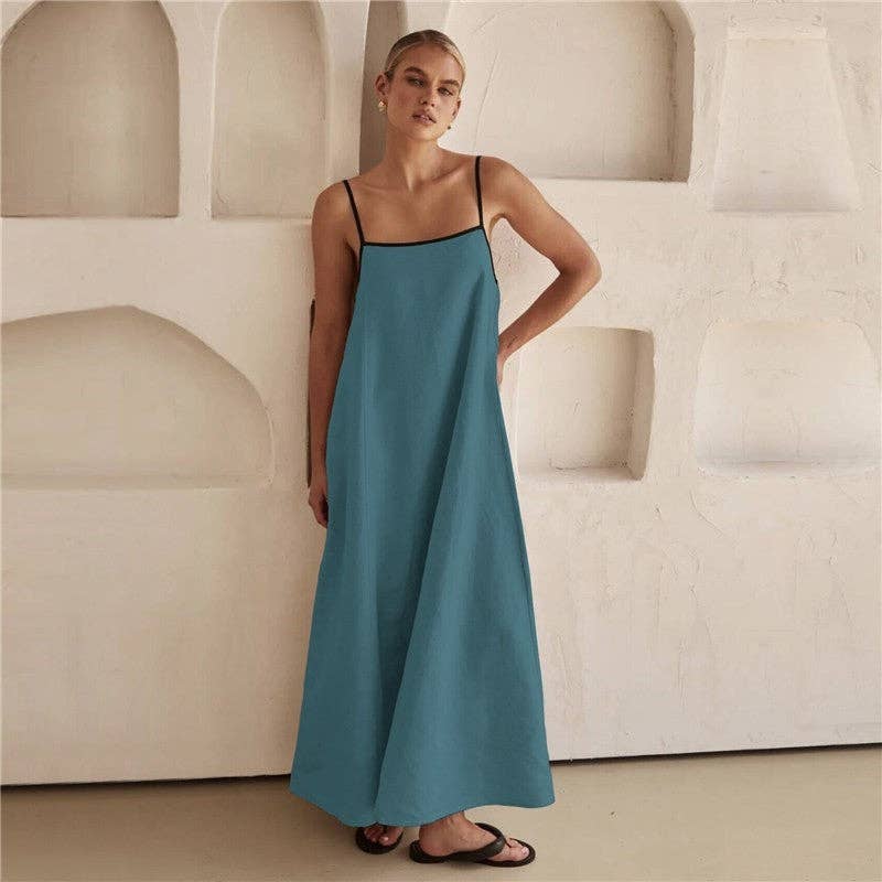 Sheer Trend - Wholesale Dress - Women's - Stylish Casual Strappy Maxi Dress With Pockets7