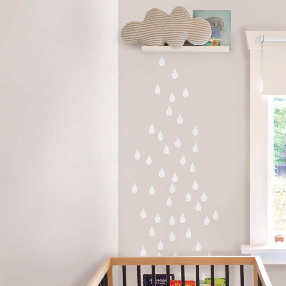 Simple Shapes - Vente Autocollant mural - Autocollant mural gouttes de pluie1