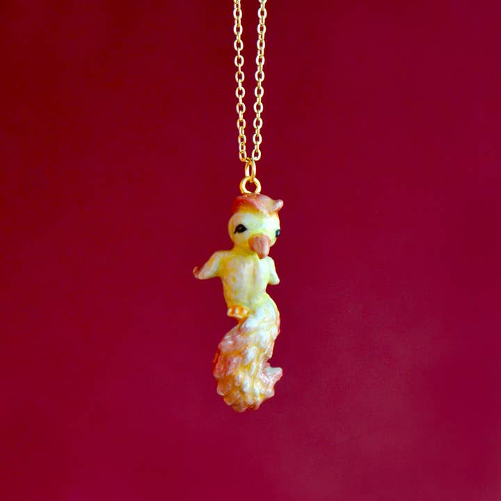 Baby Phoenix ketting voor wholesale door Camp Hollow Porcelain Animal Treasures
