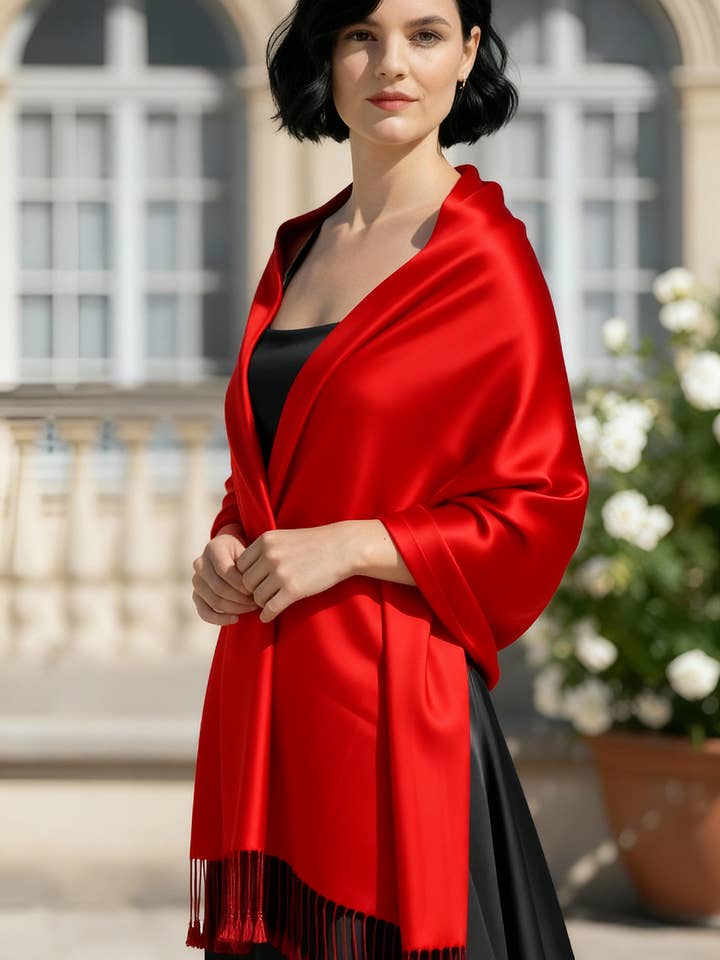 Cashmere feel wedding solid pashmina shawl wrap scarf for wholesale by SERENITA