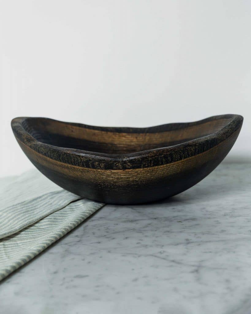 Petermans Boards and Bowls Inc. - Wholesale Serve Bowl - 13" EBONIZED OAK OVAL BOWL2