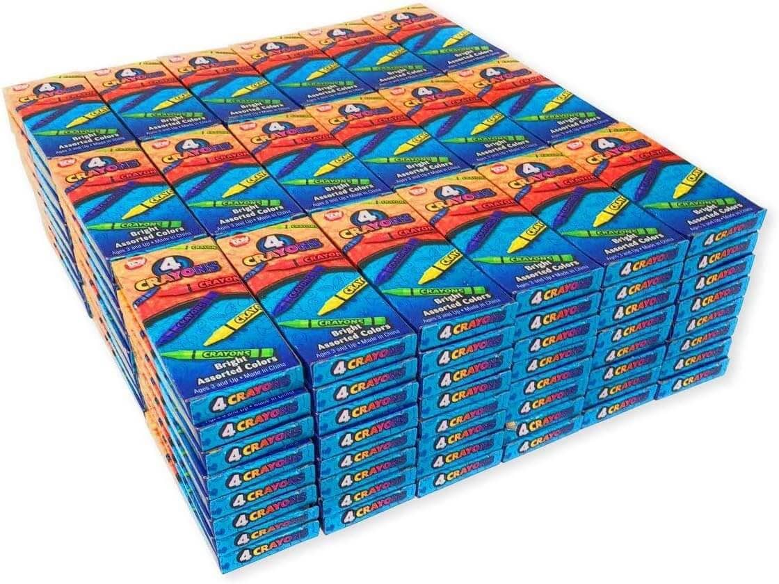 4E's Novelty - Wholesale Crayons - Kids & Baby - 576 Crayons Bulk [144 Sets of 4-Packs] Bulk Crayons for Kids, Classpack Teachers Supplies - Party Favors, Back to School Supplies, Restaurants, Birthday Party Favors. Non-Toxic By 4E�s Novelty1