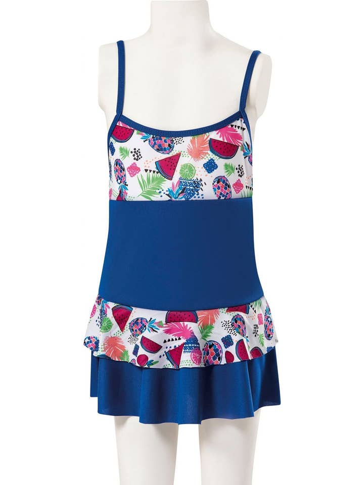 Maillot de bain à bretelles pour enfants Argisa avec jupe bleu marine pour la vente par Argisa