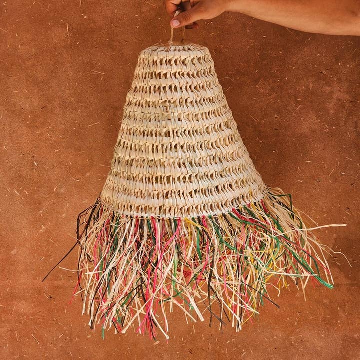 Melecraft - Venta al por mayor Lámpara de araña y colgante - Lámpara colgante marroquí de paja con flecos multicolores1