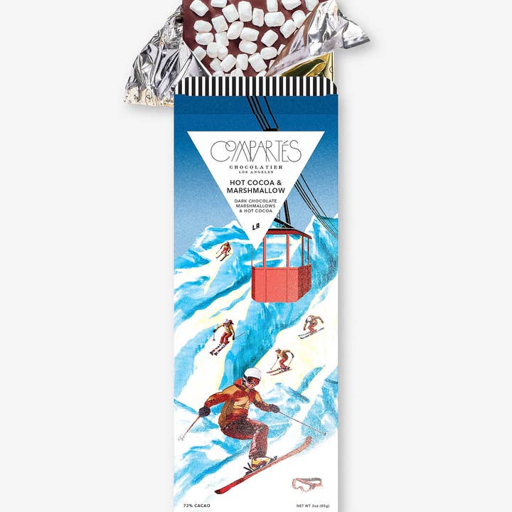 Compartes Chocolate – Großhandel Schokoriegel – Schwarzer Schokoriegel mit HEISSEM KAKAO und MARSHMALLOW