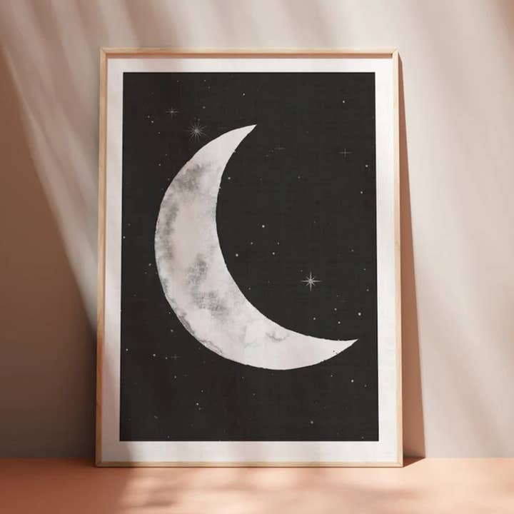 Neumond Poster Leinenpapier A4 für den Großhandel von BaliMagicCompany