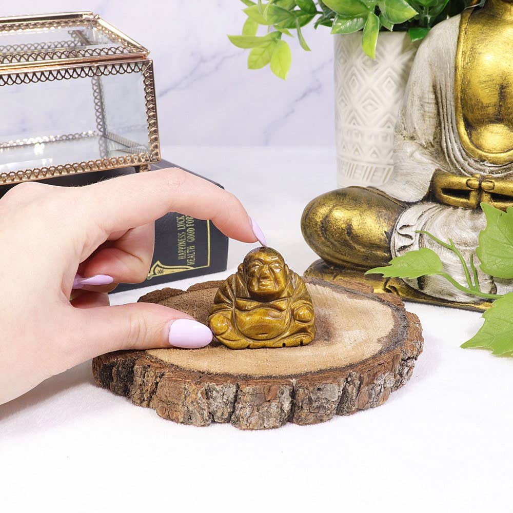 Natures Artifacts Inc – Engroshandel Pyntefigur – Tiger Eye Buddha - Håndskåret Mini Buddha4