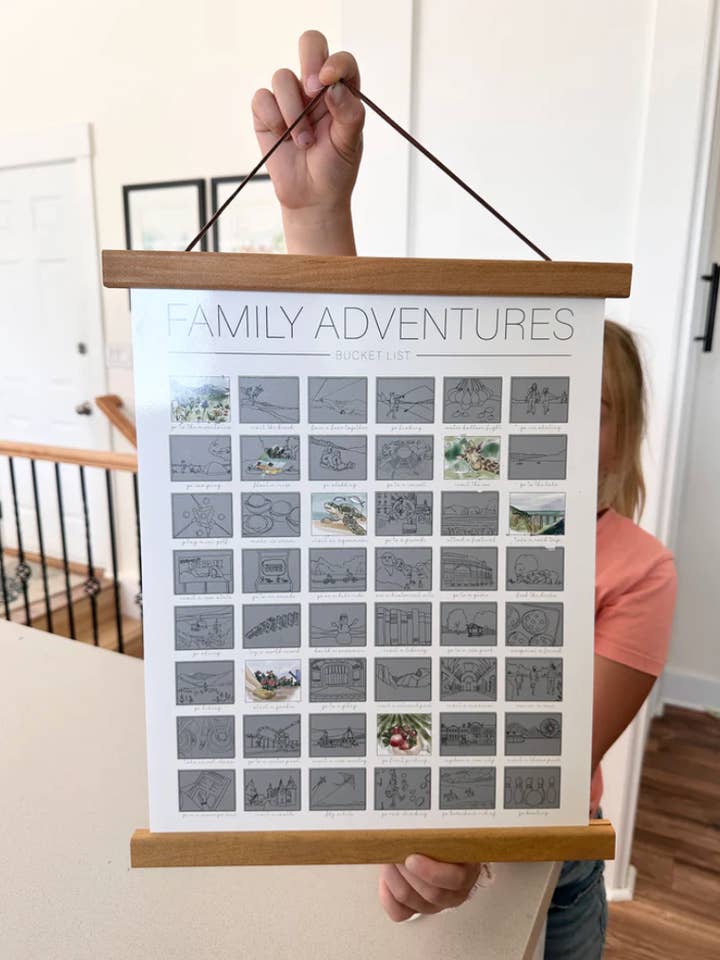 12" Small Teak Wood Frame - Family Bucket List for wholesale by Waypoint Wanders