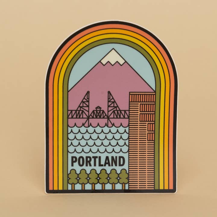 Tender Loving Empire - Wholesale Sticker - Portland Rainbow Cityscape Sticker
