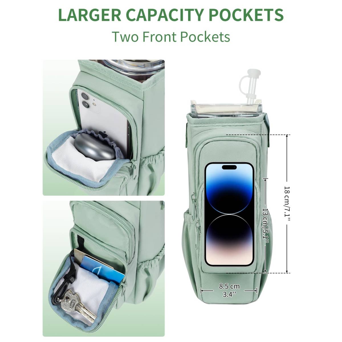 wandf - Wholesale Crossbody Bag - Unisex - Water Bottle Holder Pouch with Phone Pocket Cup Sling Bag14