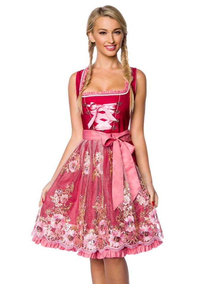 Rose Red Premium Dirndl with Embroidery for wholesale on Faire3