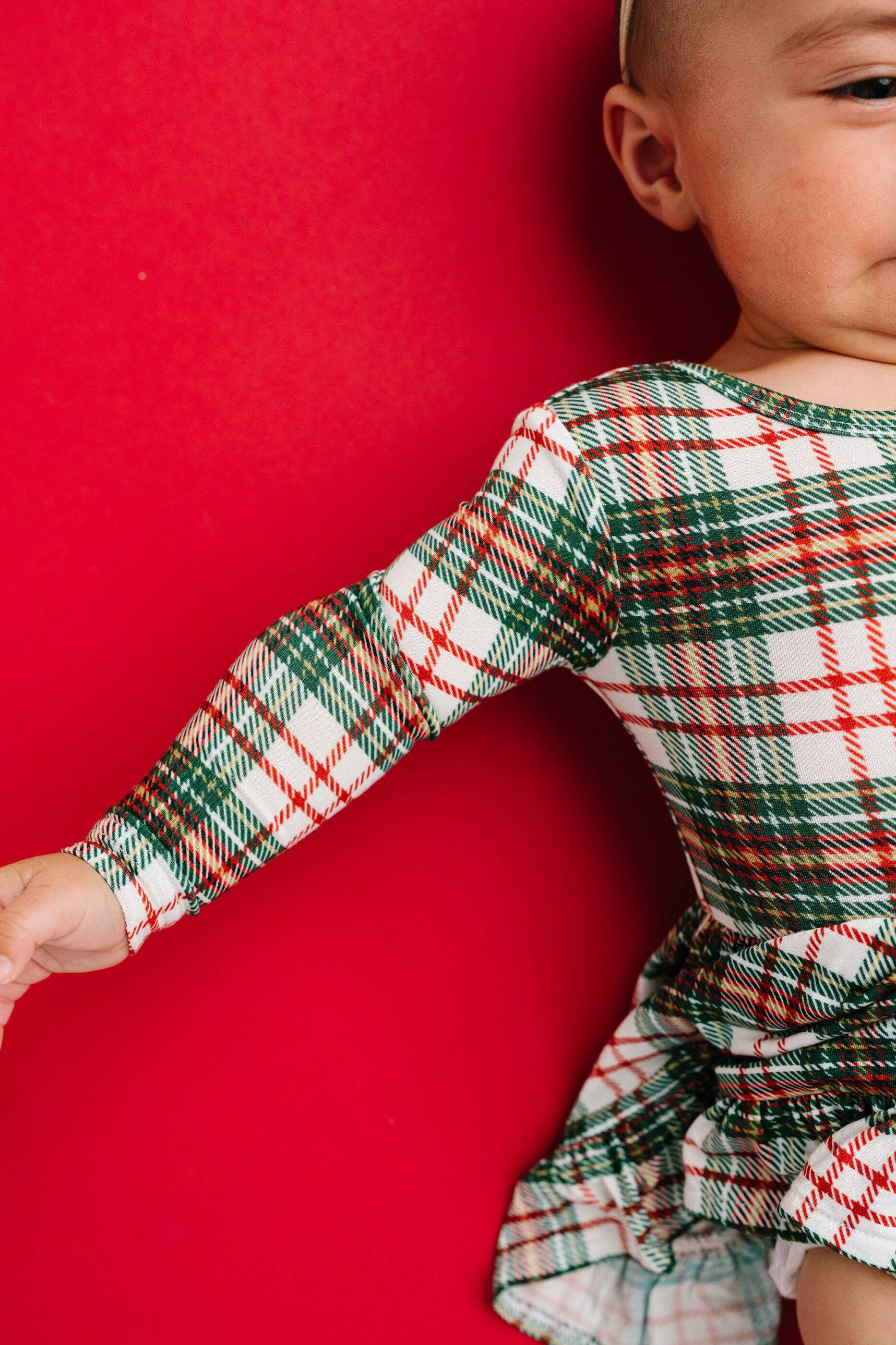 Little One Shop - Wholesale Dress - Baby - Christmas Plaid Bodysuit Bamboo Dress3