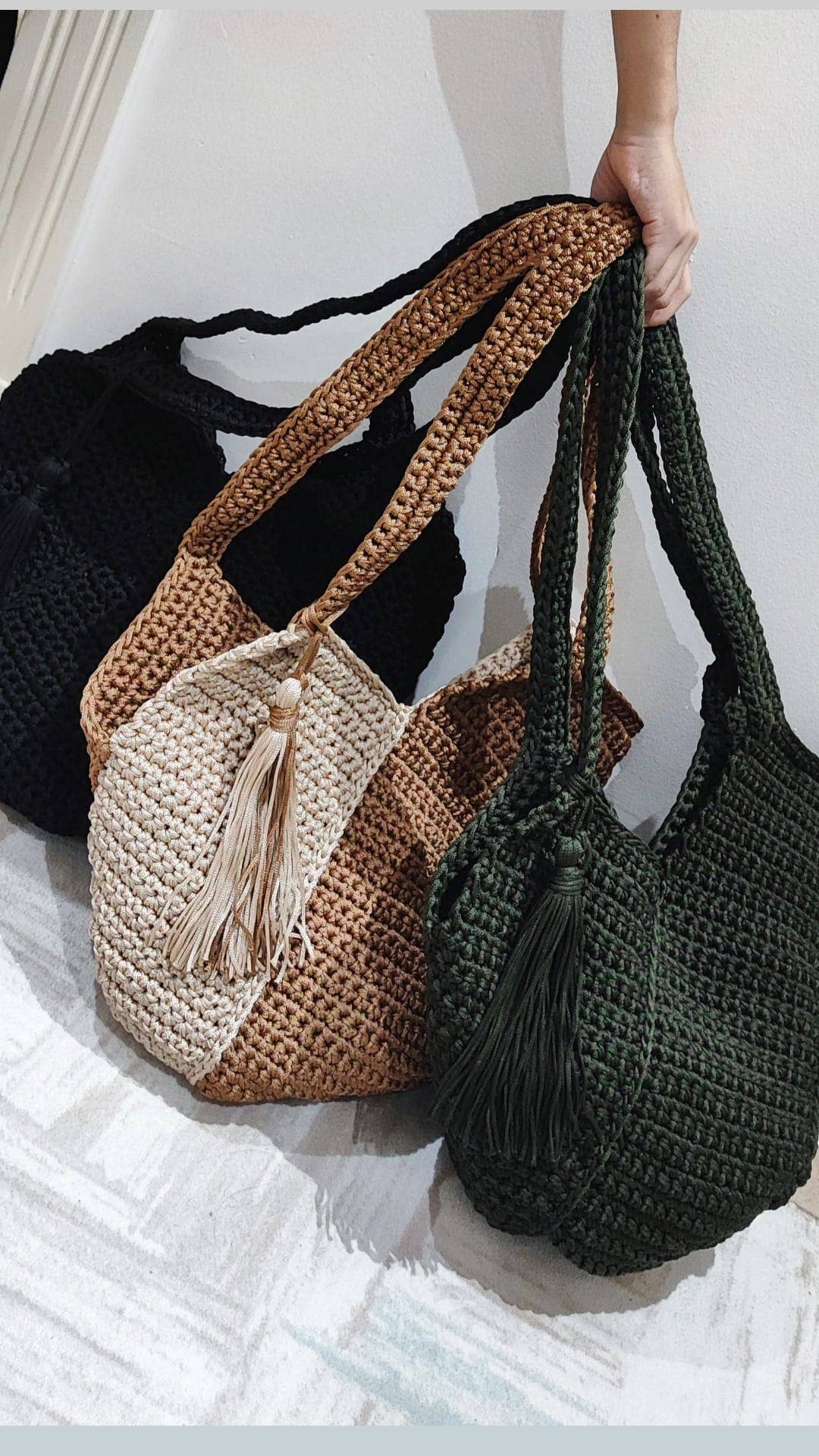 CHQEL - Wholesale Clutch Bag - Women's - CHQEL Polyester Macrame Shoulder Bag Handmade Crochet Bag1