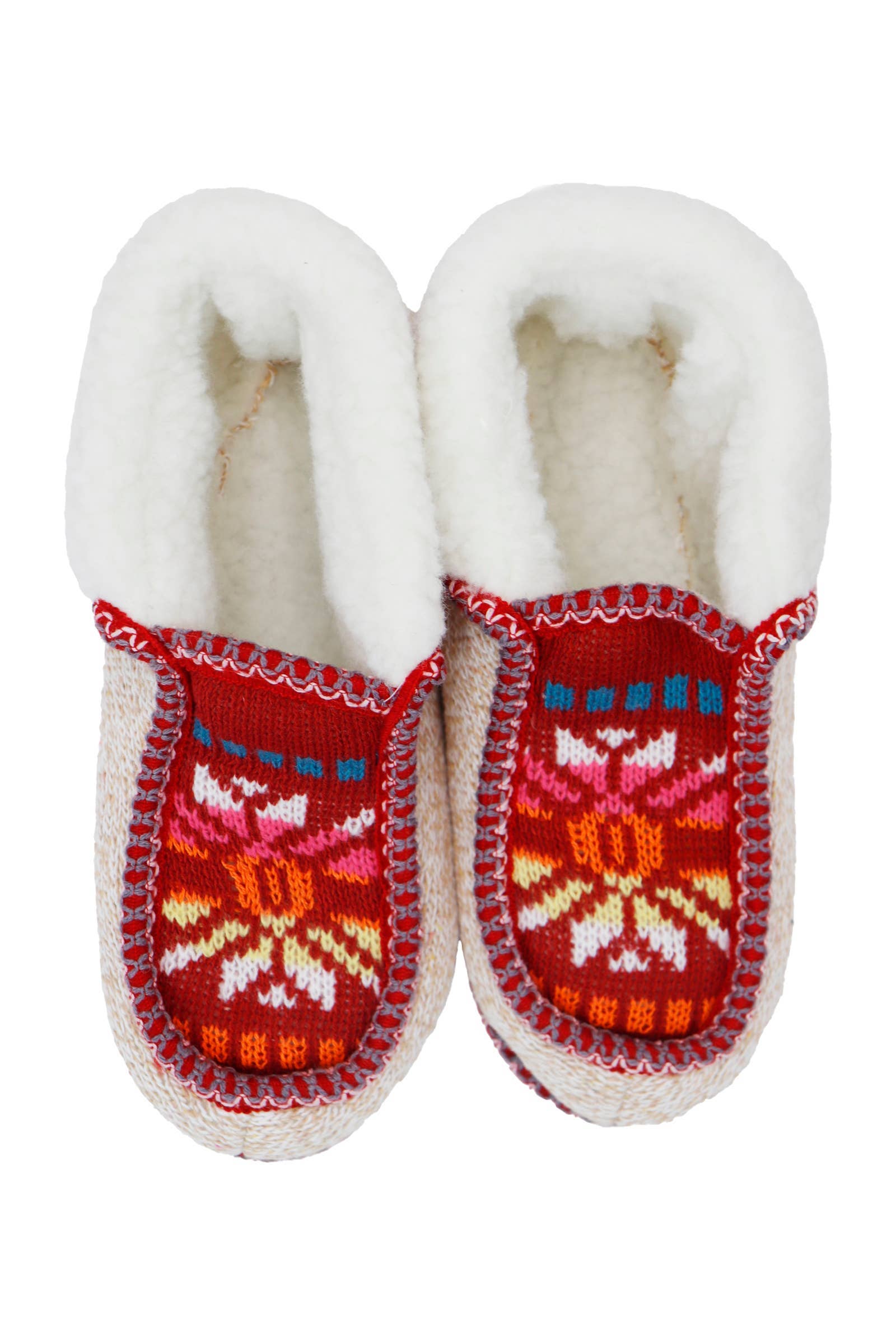ASSORTED Boho Multi-tribal Shearling Lined Moccasin Slippers for wholesale on Faire13