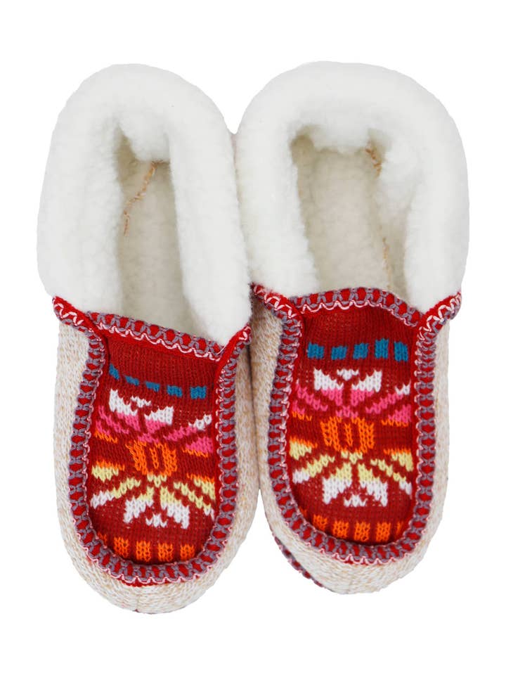 ASSORTED Boho Multi-tribal Shearling Lined Moccasin Slippers for wholesale on Faire13