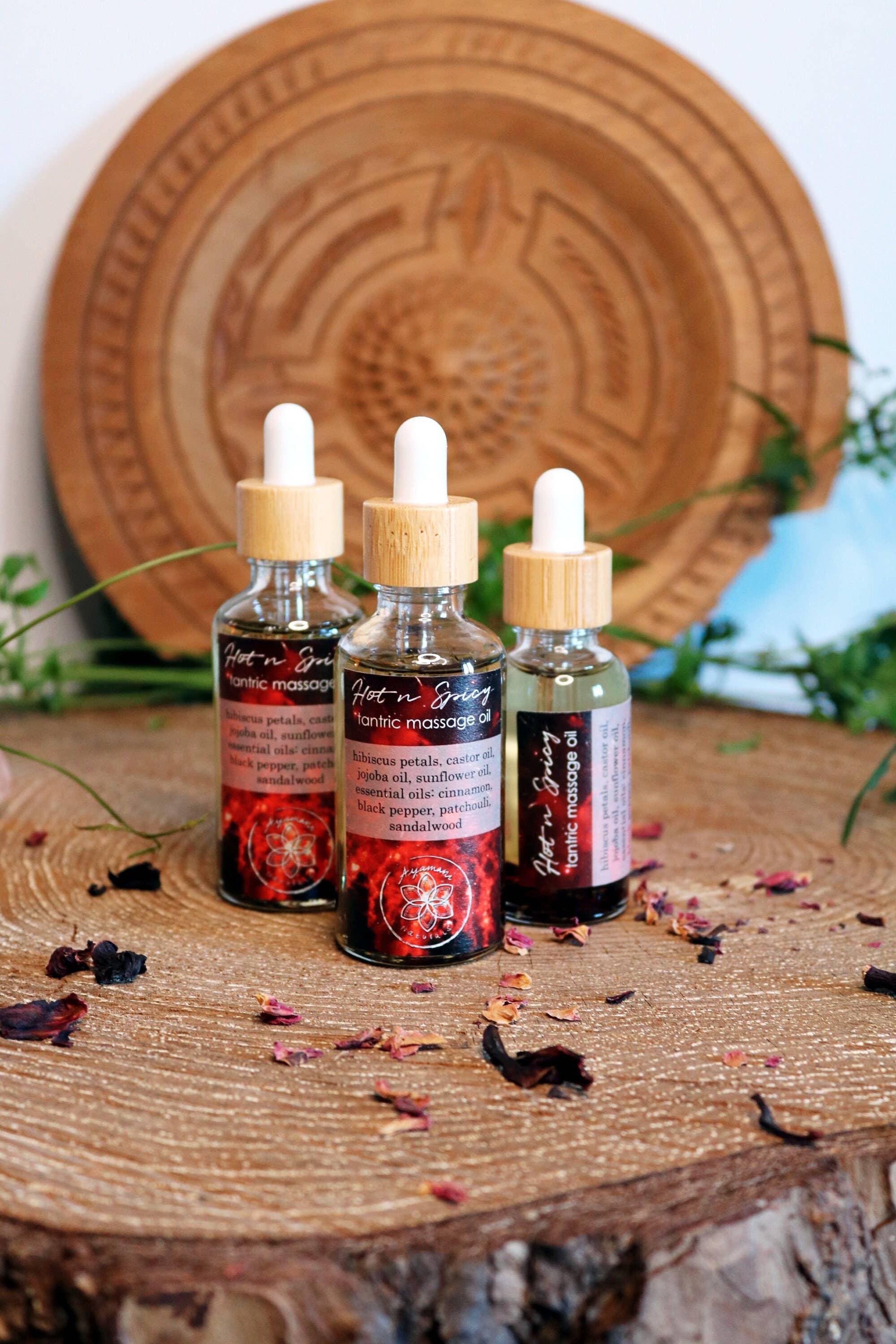 Ayamani Naturals - Venta al por mayor Aceite/gel de masaje - Aceite de Masaje Tántrico Picante y Caliente con Aceites Esenciales