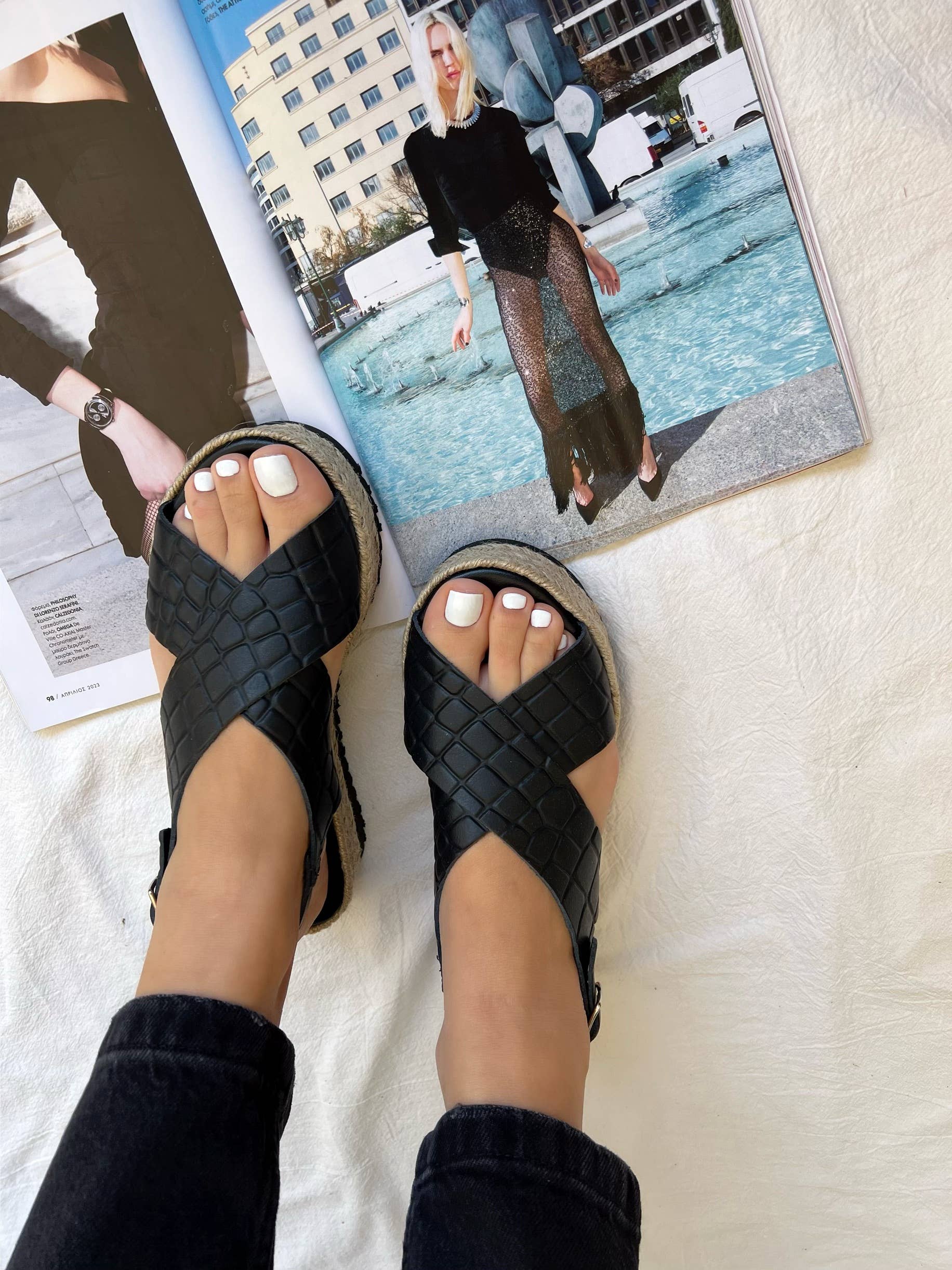 Christina Christi - Vente Sandales – femme - Sandales en cuir noires pour femmes, été, faites à la main8