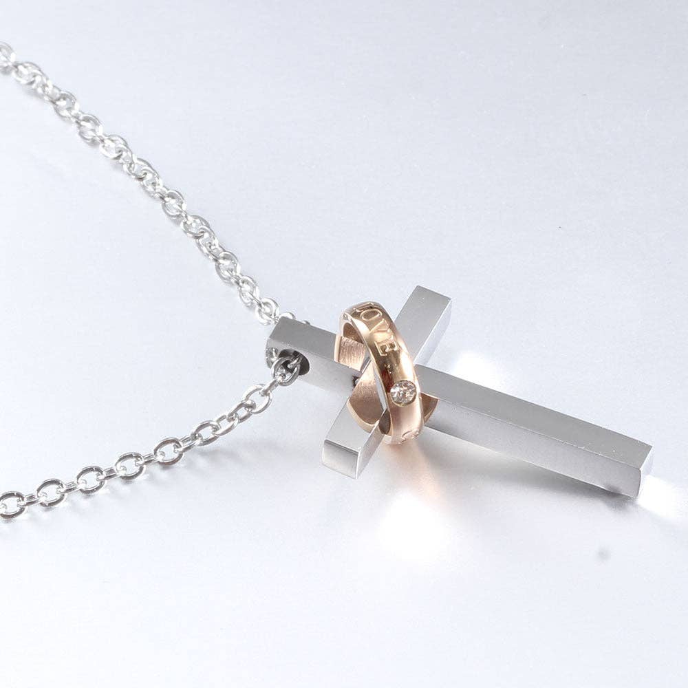 Ole - Wholesale Pendant/Charm Necklace - Stainless Steel Cross Necklace N37673