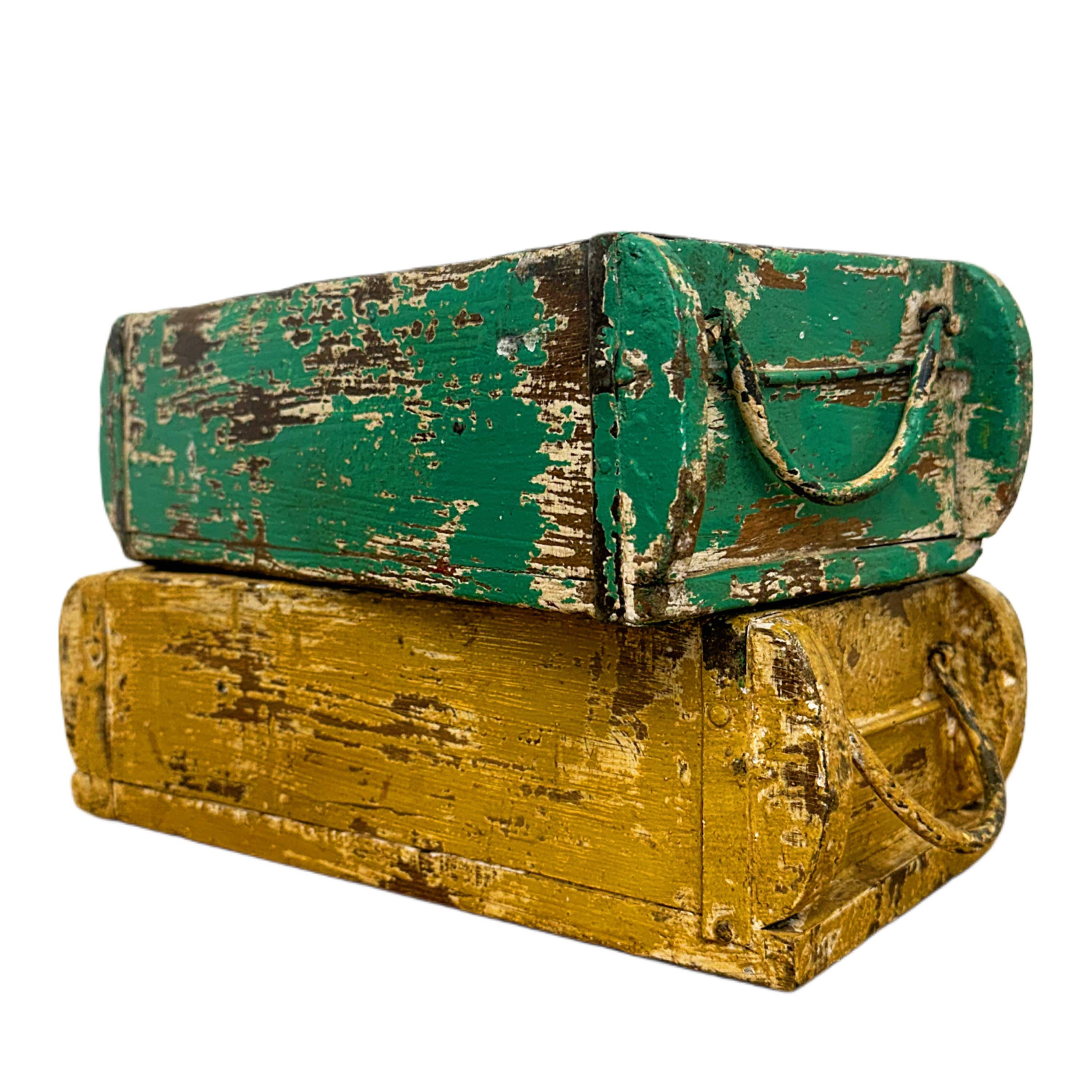 Vintage Addiction - Wholesale Planter Box - Green Vintage Brick Mould/Wooden Planter2