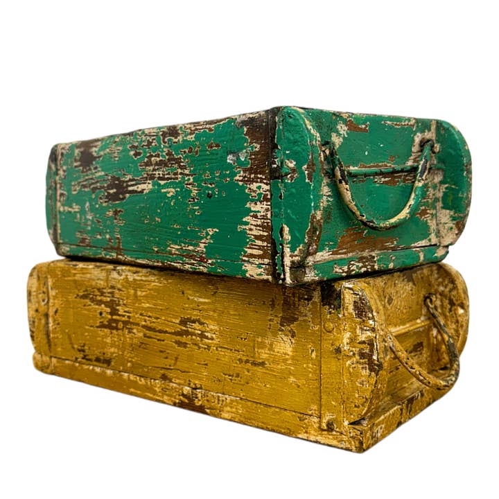 Vintage Addiction - Wholesale Planter Box - Green Vintage Brick Mould/Wooden Planter2